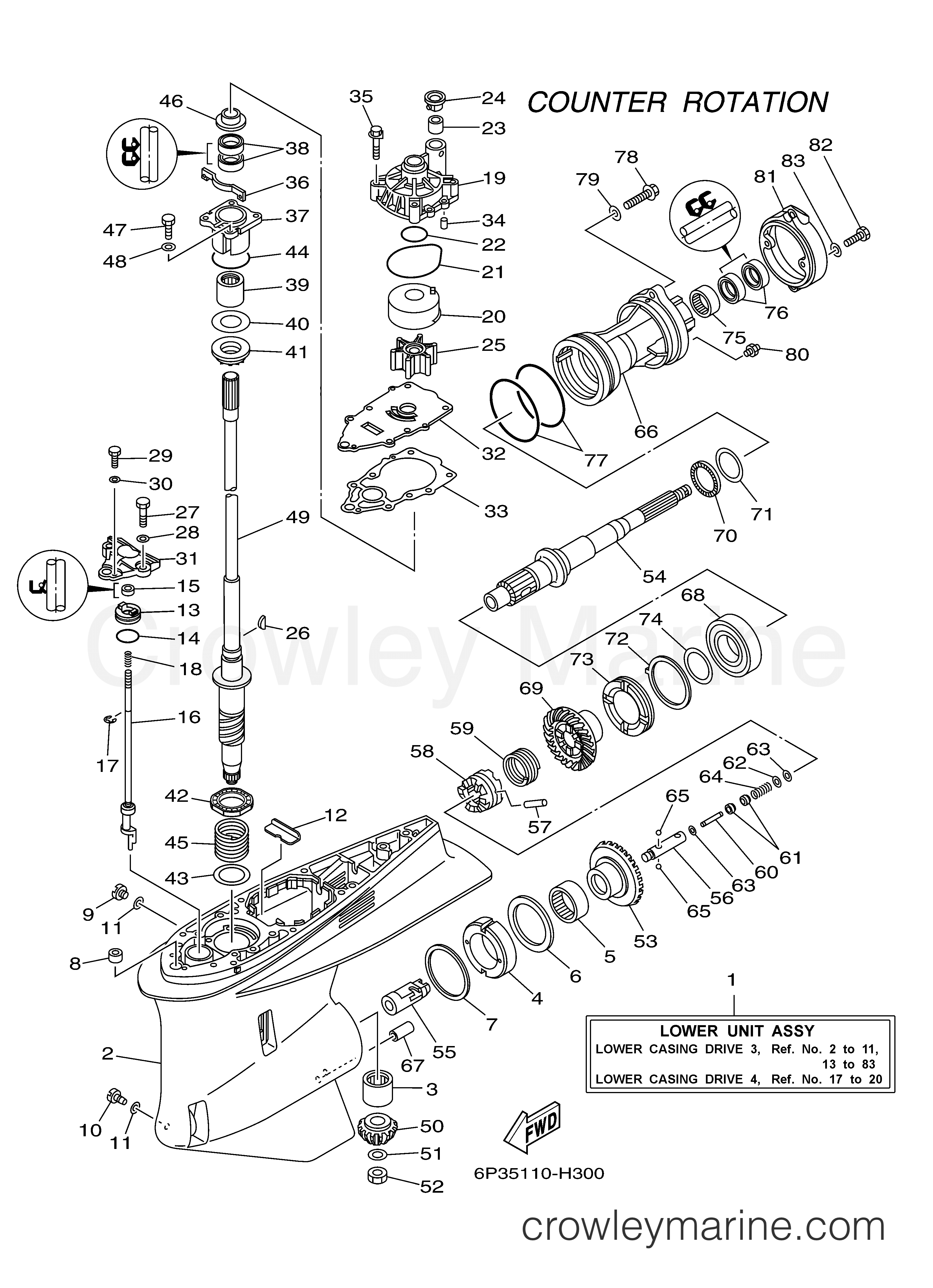 Yamaha Motors LF250TXR - LOWER CASING DRIVE 3