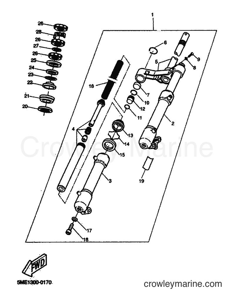 Yamaha Motors YQ100 (5ME1) [080] - FRONT FORK