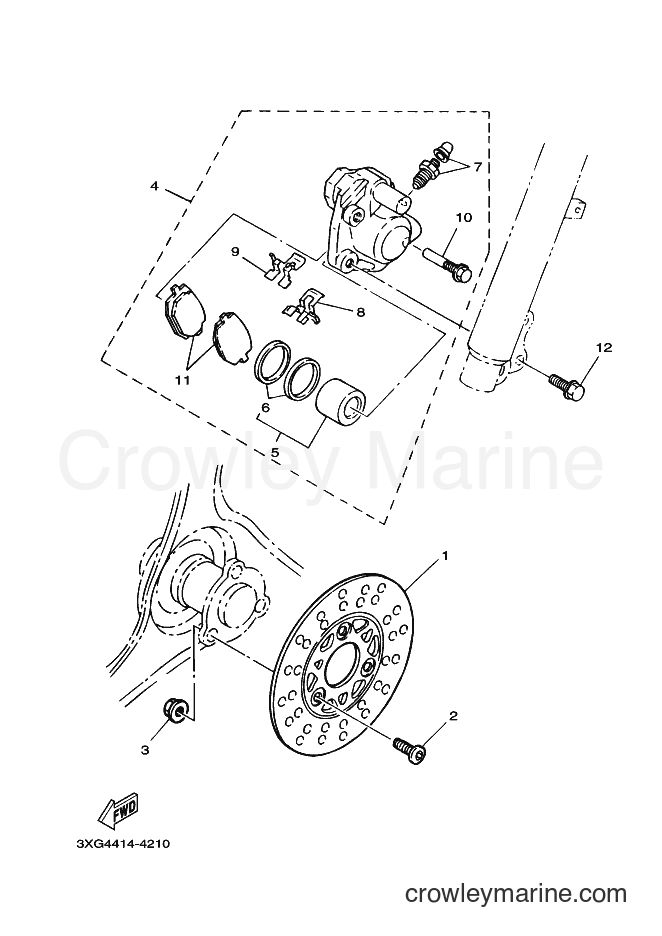 1995 Scooter YA50Z - YA50Z (4SC1) [999] - FRONT BRAKE CALIPER