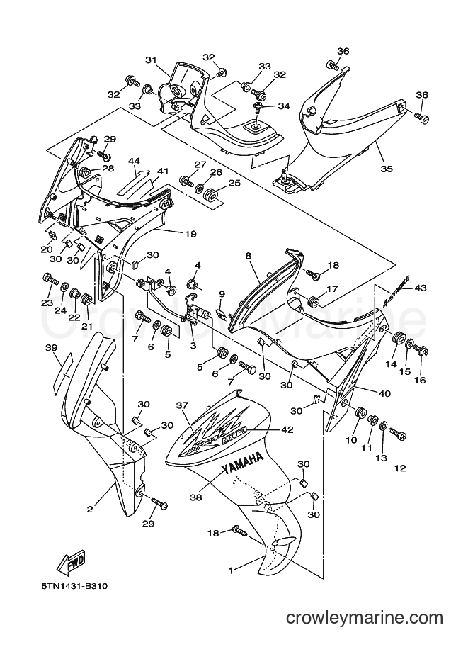 Yamaha Motors L-110ED (5TN1) [010] - LEG SHIELD