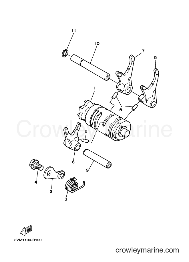 Yamaha Motors YFS200 (5VM6) [020] - SHIFT CAM & FORK