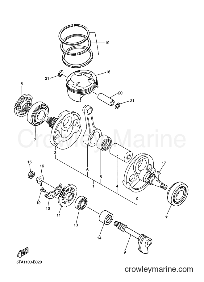 2004 Dirt Bike WR450F - WR450F (5TJ6) [070] - CRANKSHAFT & PISTON