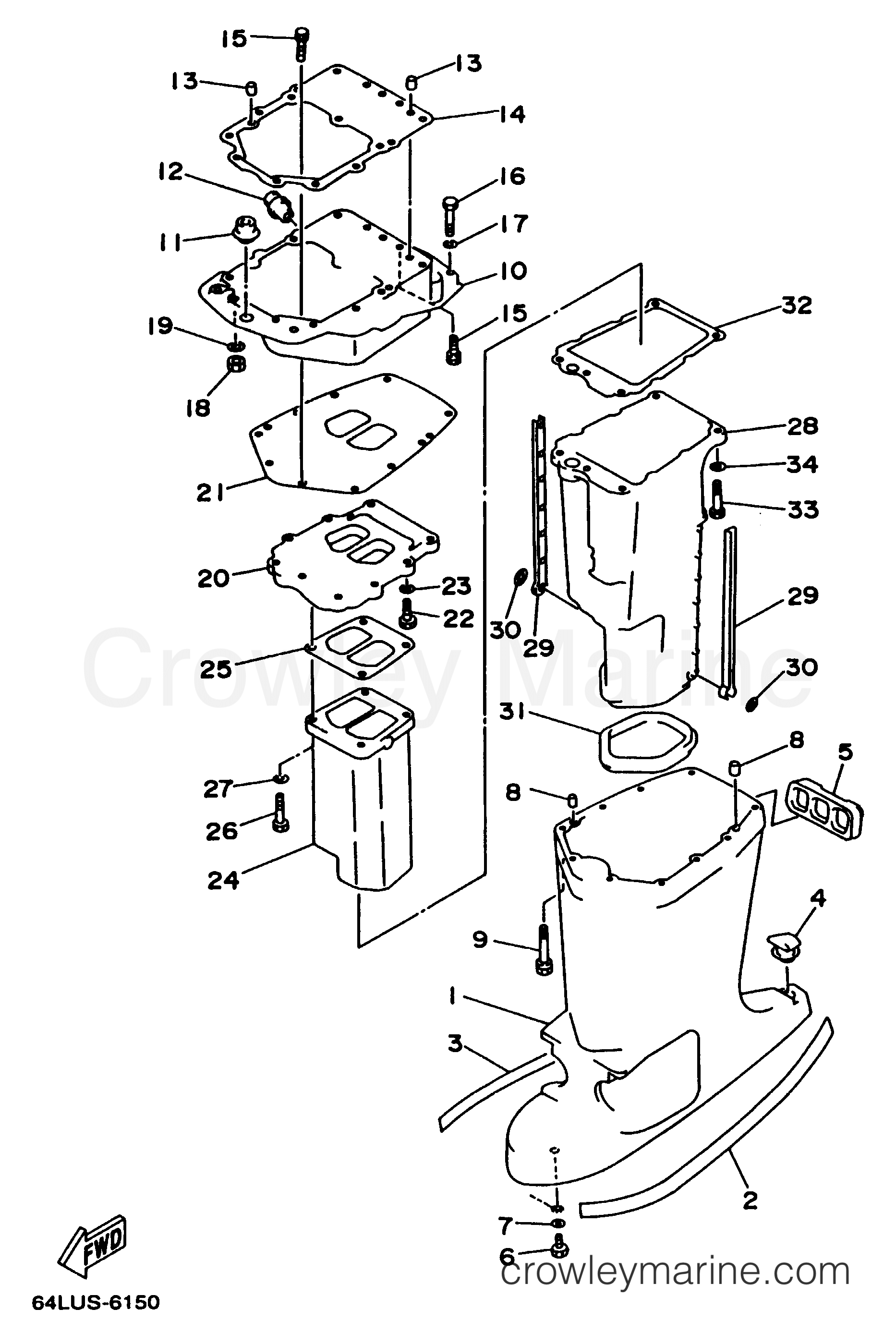 Yamaha Motors 225TLRV - UPPER CASING
