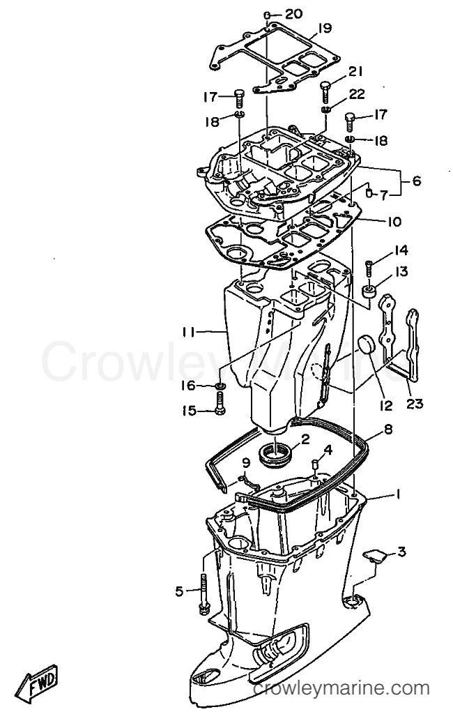 Yamaha Motors 55B (697) [03C] - UPPER CASING