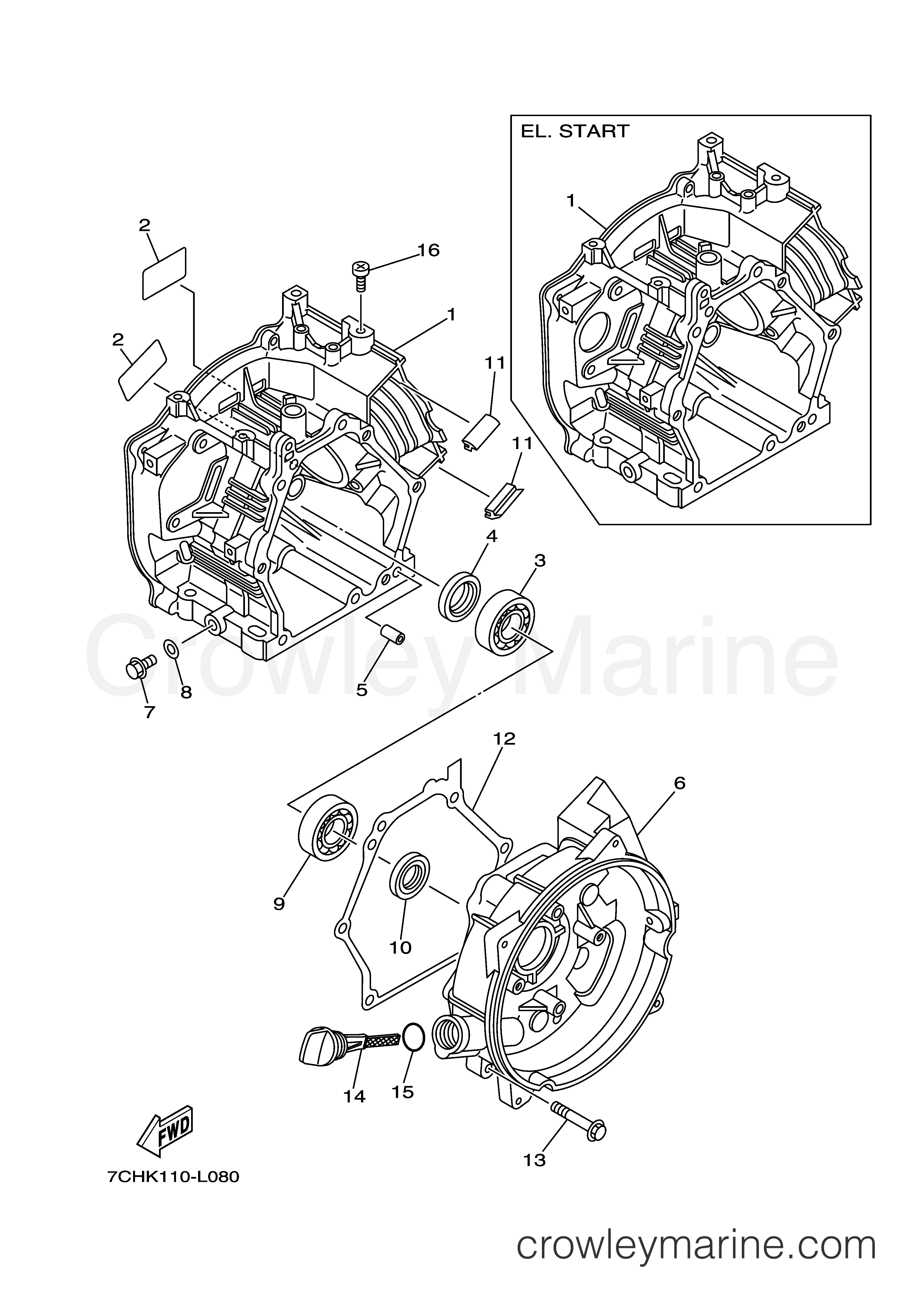 Yamaha Motors EF3000ISEBM - CRANKCASE
