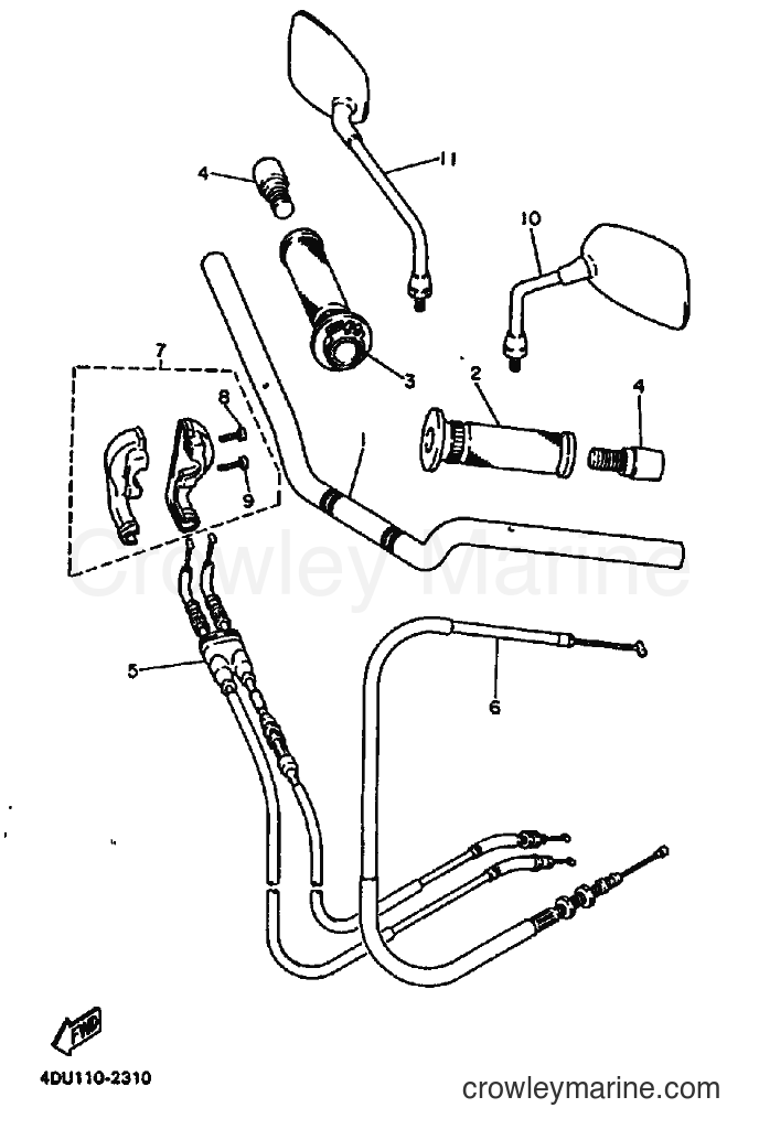 1995 Street Bike XJ600S - XJ600S (4DUC) [010] - STEERING HANDLE & CABLE