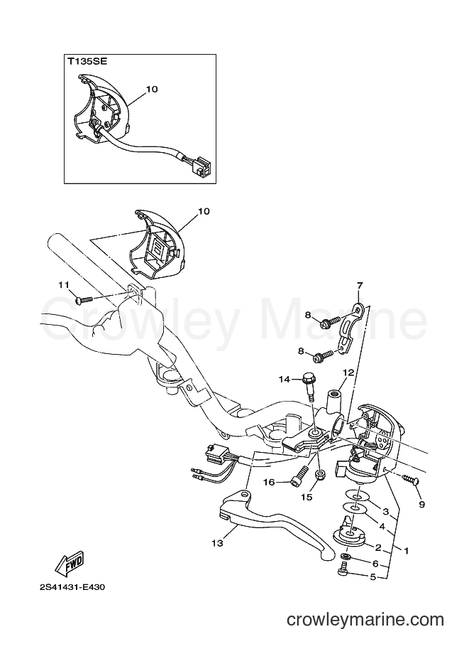 Yamaha Motors LB-135D-CW (2S45) [010] - HANDLE SWITCH & LEVER