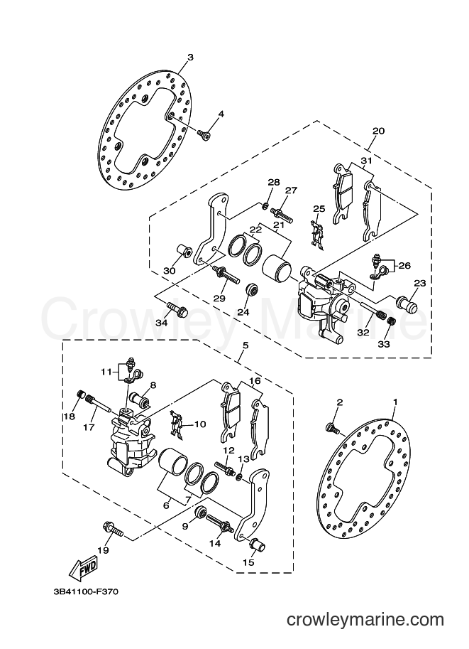2014 ATV YFM700FWA - YFM700FWA (2ES3) [010] - REAR BRAKE CALIPER