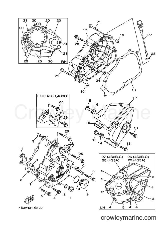 Yamaha Motors JT135 (4S3B) [010] - CRANKCASE COVER 1