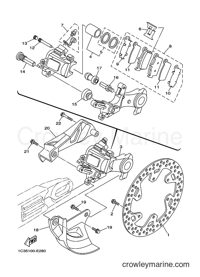 2006 Dirt Bike YZ450F - YZ450F (2S22) [010] - REAR BRAKE CALIPER