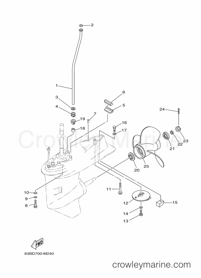 Yamaha Motors 40VMHOS (63BG) [080] - LOWER CASING & DRIVE 2