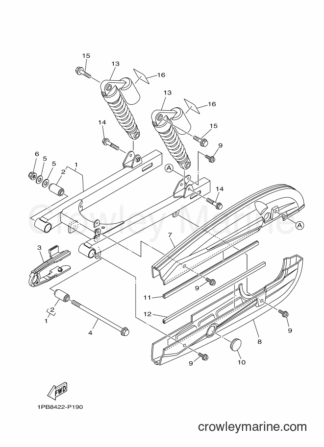 2015 Scooter T115FSEC - T115FSEC (1PB8) [010] - REAR ARM & SUSPENSION