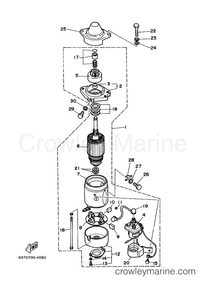 Yamaha Motors 55B (697) [030] - STARTING MOTOR