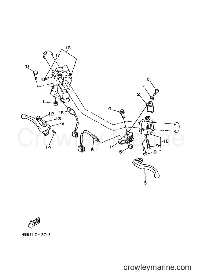 1992 Dirt Bike XT225 - XT225 (4BE3) [010] - HANDLE SWITCH & LEVER