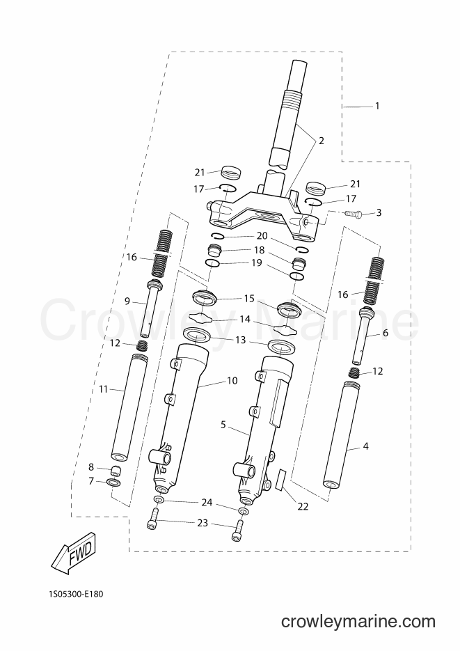 Yamaha Motors EW50N (1S08) [010] - FRONT FORK 1