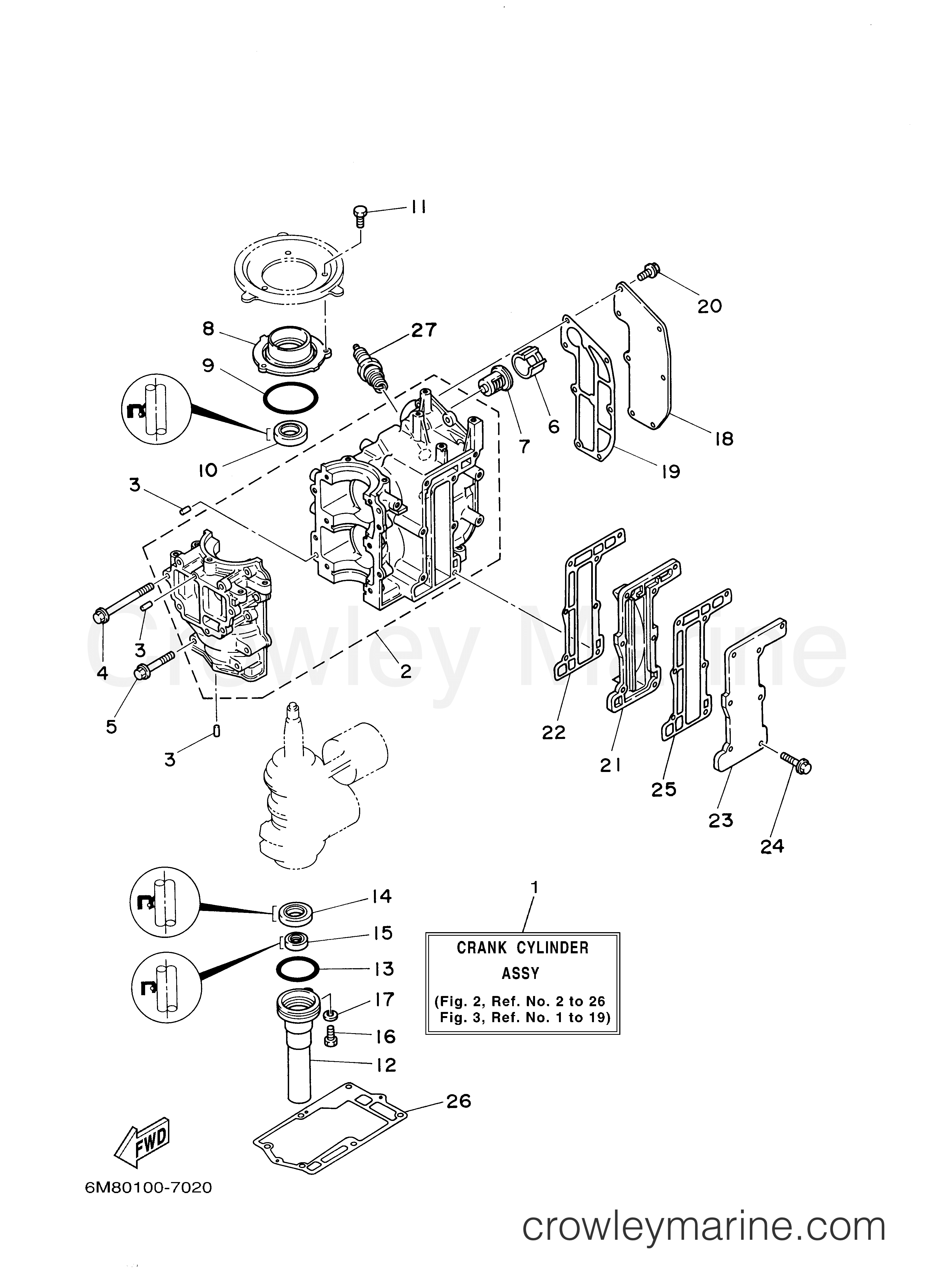 Yamaha Motors 8MSHZ - CYLINDER CRANKCASE