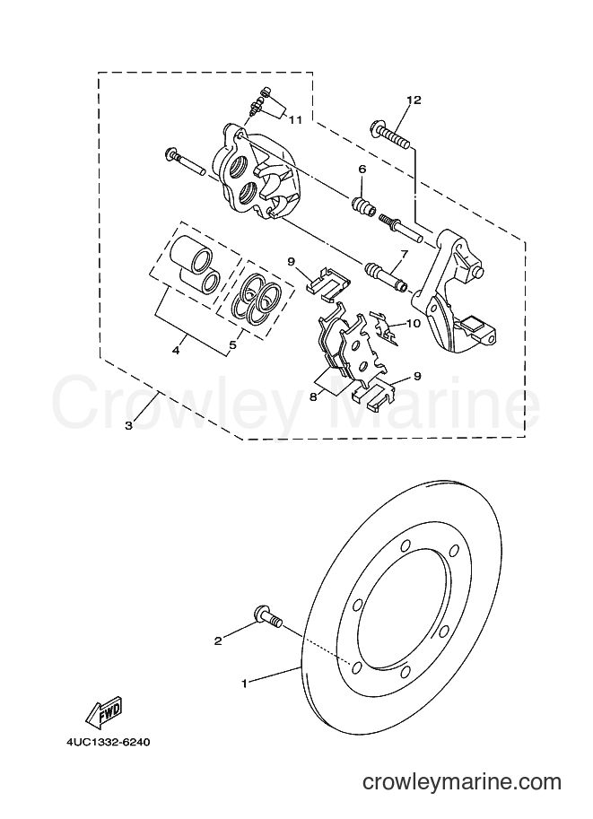 1999 Scooter YP250D - YP250D (5DF5) [070] - FRONT BRAKE CALIPER