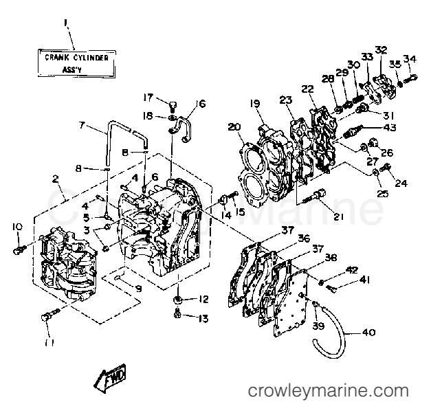 Yamaha Motors CV40ELD - CYLINDER CRANKCASE