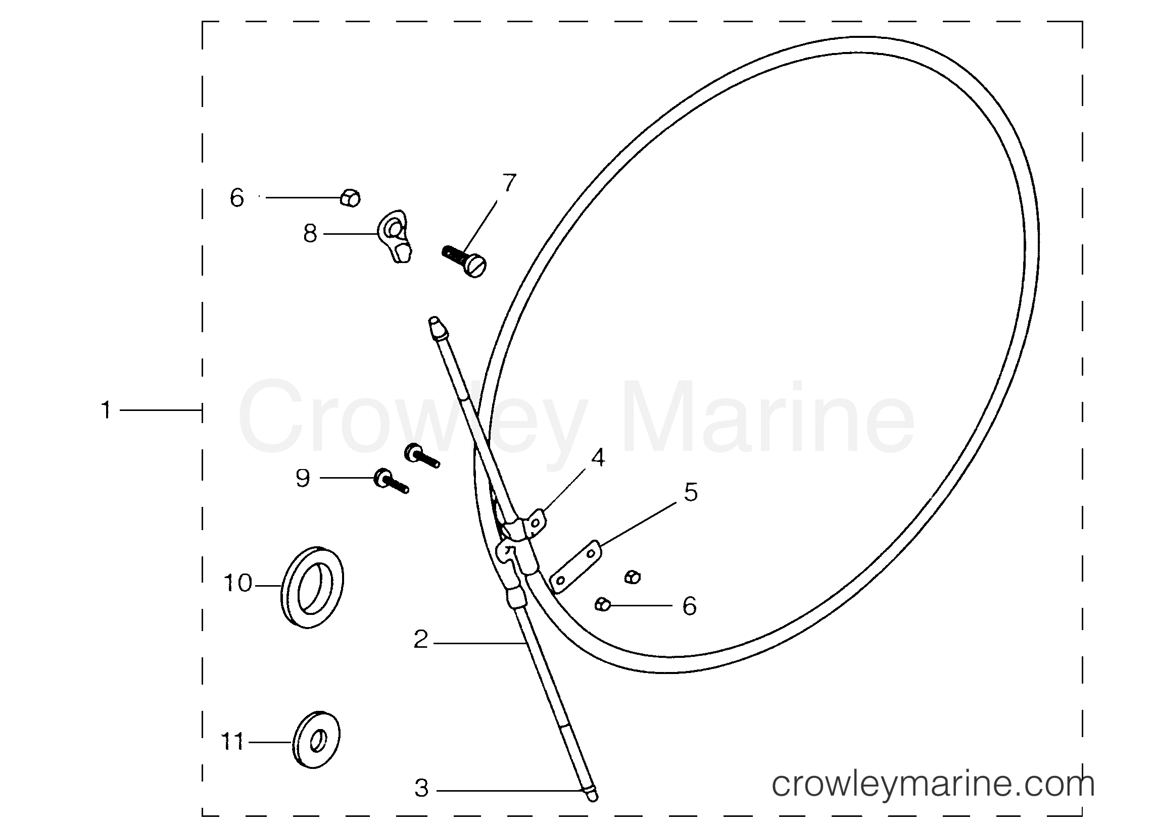 Yamaha Motors F40MJHB-PUMP - TILLER STEERING SHIFT CABLE F60 STBD
