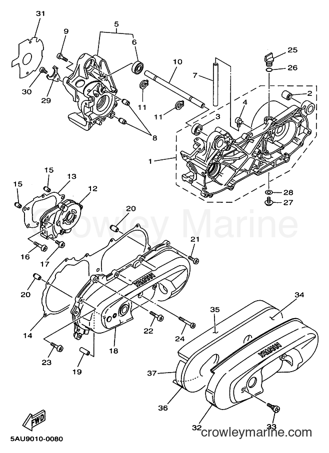 Yamaha Motors YJ50R (5PP2) [010] - CRANKCASE