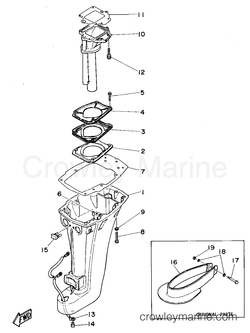 Yamaha Motors 9.9ELHS - UPPER CASING
