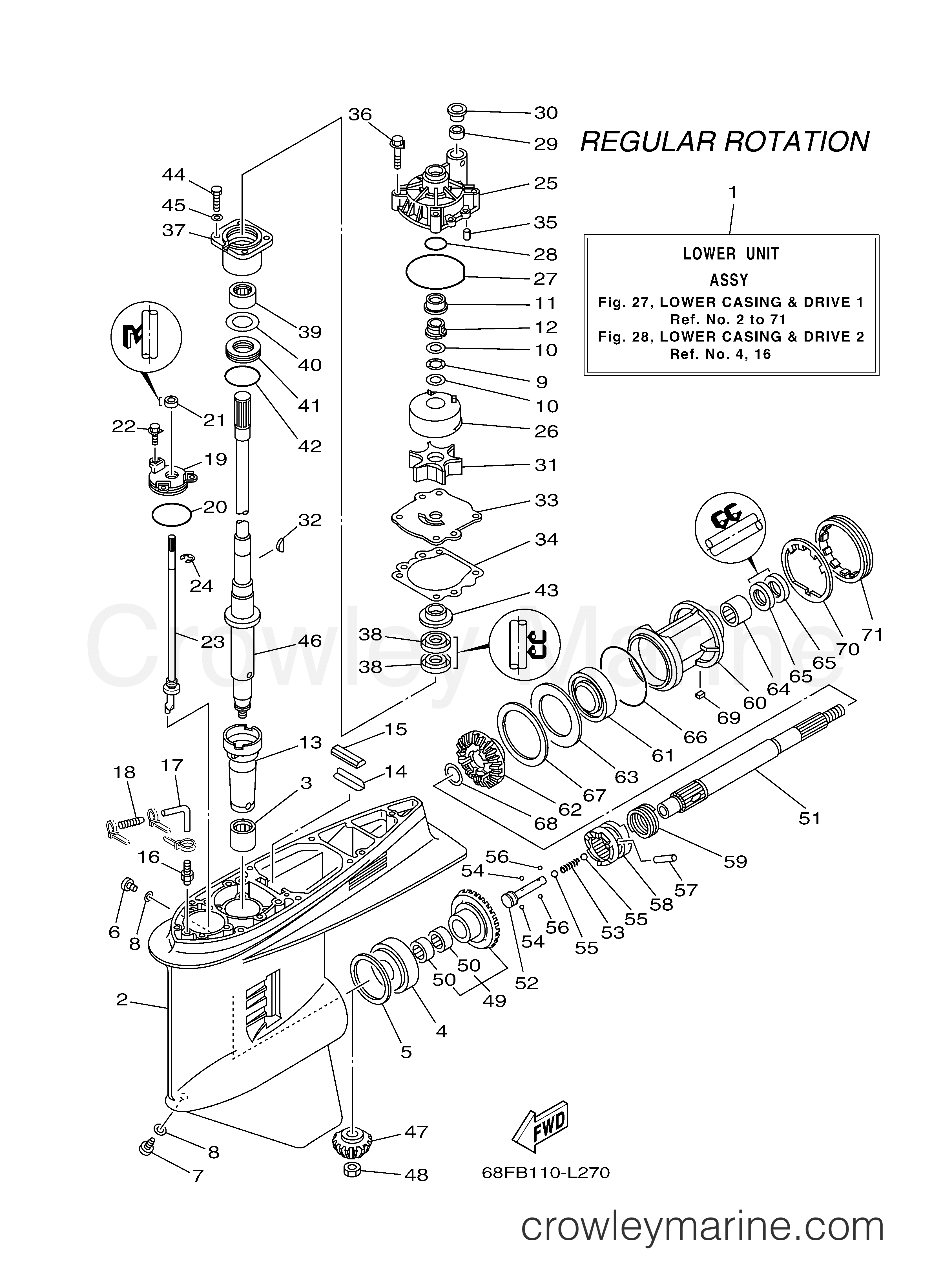 Yamaha Motors Z200TXR - LOWER CASING DRIVE 1