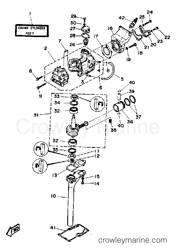 Yamaha Motors 3SD - CRANKCASE CYLINDER PISTON