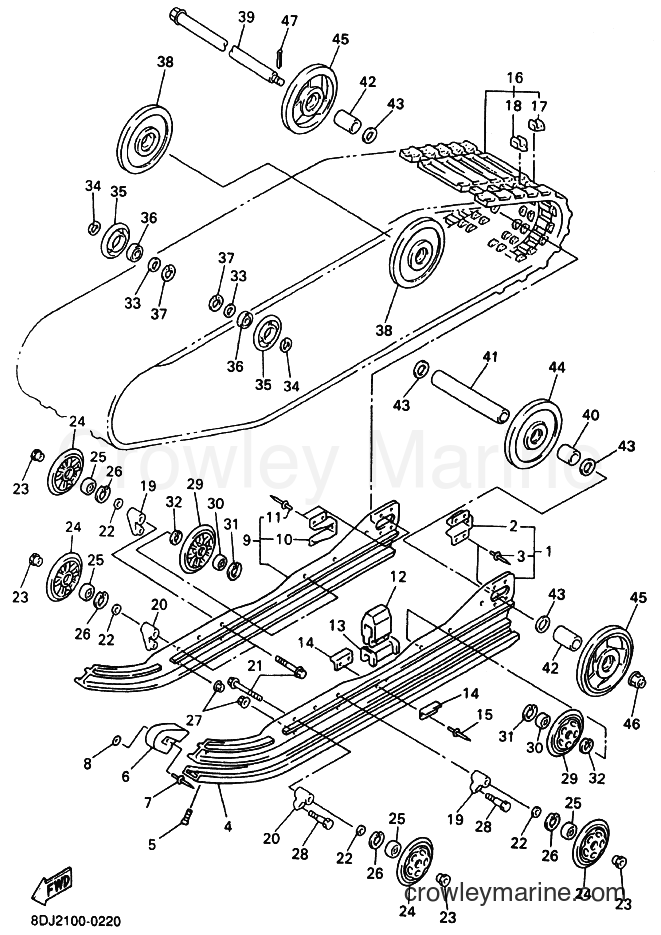 2000 Snowmobile PZ500 - PZ500 (8DJ2) [030] - TRACK SUSPENSION 1