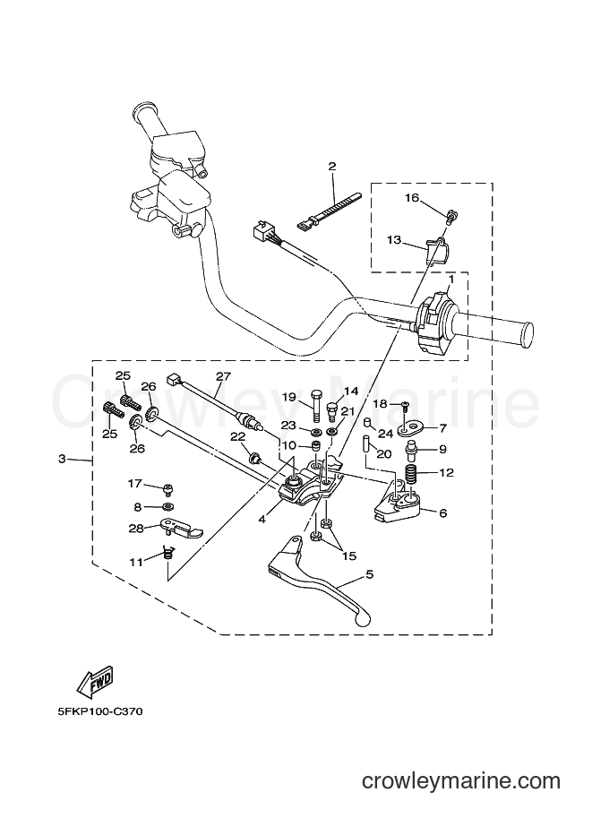 Yamaha Motors YFZ350 (3B5B) [010] - HANDLE SWITCH & LEVER