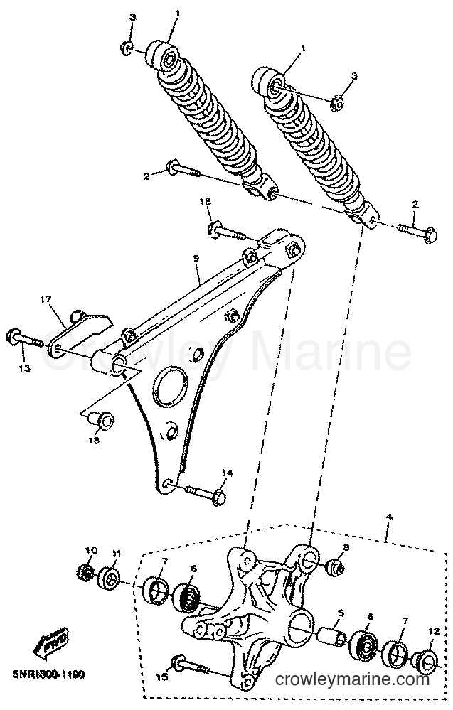 2001 Scooter YP125E - YP125E (5NR1) [010] - REAR ARM & SUSPENSION