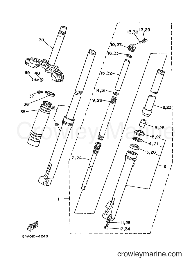 1991 Dirt Bike DT50LC - DT50LC (3BK7) [010] - FRONT FORK