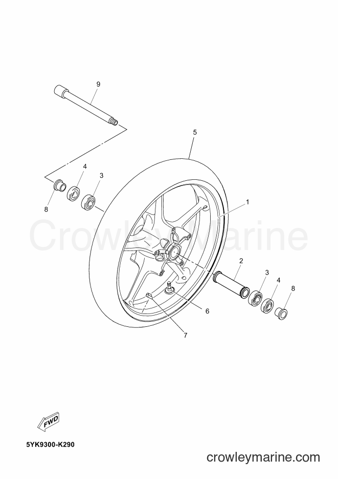 2012 Street Bike MT03 - MT03 (2BF1) [030] - FRONT WHEEL