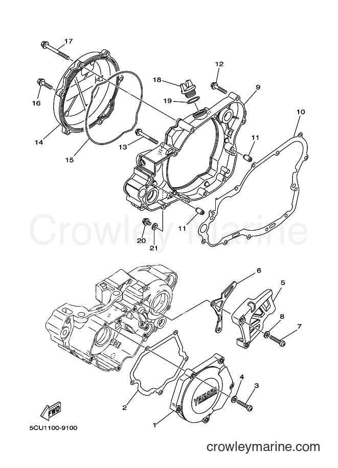 Yamaha Motors YZ250 (5CU2) [050] - CRANKCASE COVER 1
