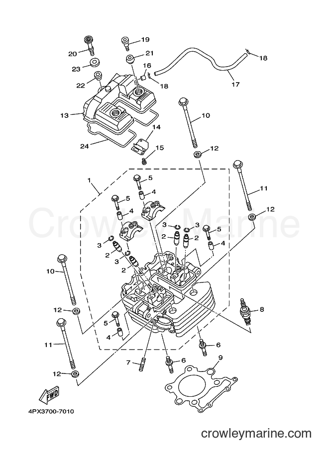 2000 Dirt Bike TT-R250 - TT-R250 (5GF6) [010] - CYLINDER HEAD