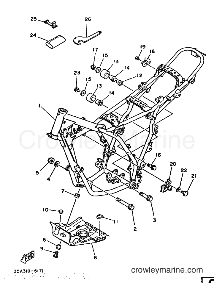 1987 Dirt Bike DT125 - DT125 (35A) [999] - FRAME