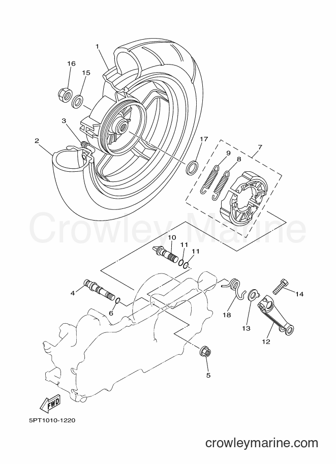 2001 Scooter CV50ZR - CV50ZR (5PT1) [010] - リヤホイール