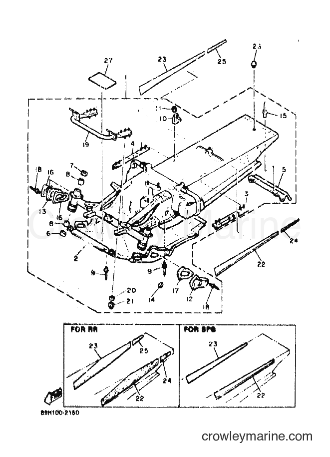 1992 Snowmobile PZ480E - PZ480E (89H1) [010] - FRAME