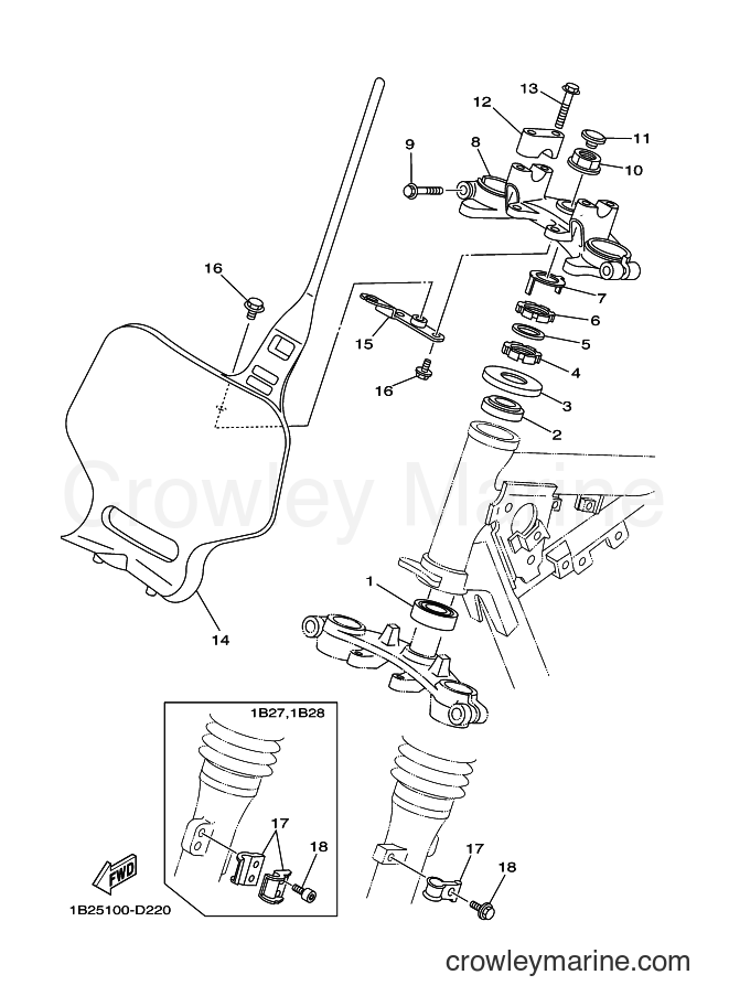 2005 Dirt Bike TT-R125E - TT-R125E (1B26) [010] - STEERING