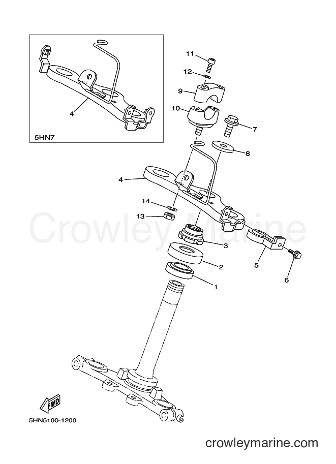 2001 Dirt Bike TT-R90 - TT-R90 (5HN6) [070] - STEERING