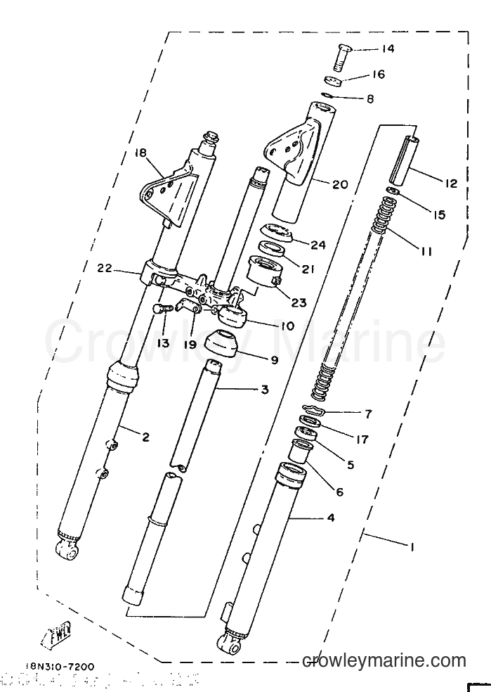 1987 Street Bike YB100 - YB100 (18N) [999] - FRONT FORK