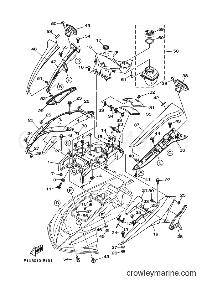 Yamaha Motors FX1100B-E (F1X8) [010] - ENGINE HATCH 1