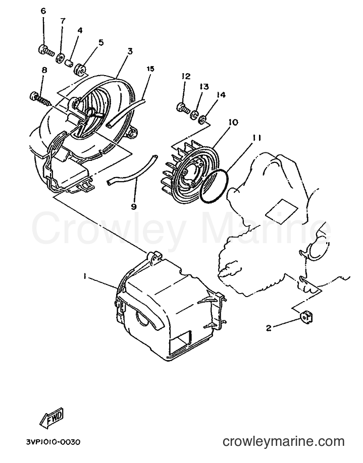 1995 Scooter YE80 - YE80 (4JC4) [999] - AIR SHROUD & FAN