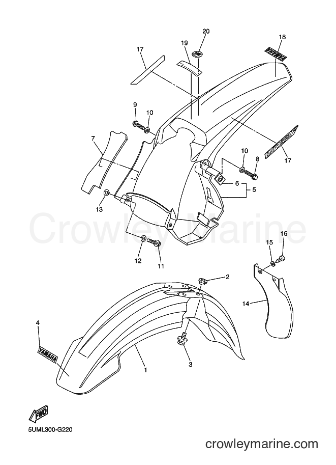 2008 Dirt Bike WR250F - WR250F (5UML) [010] - FENDER