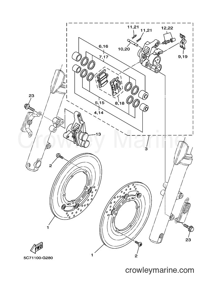 Yamaha Motors XV1900CU (29PC) [010] - FRONT BRAKE CALIPER