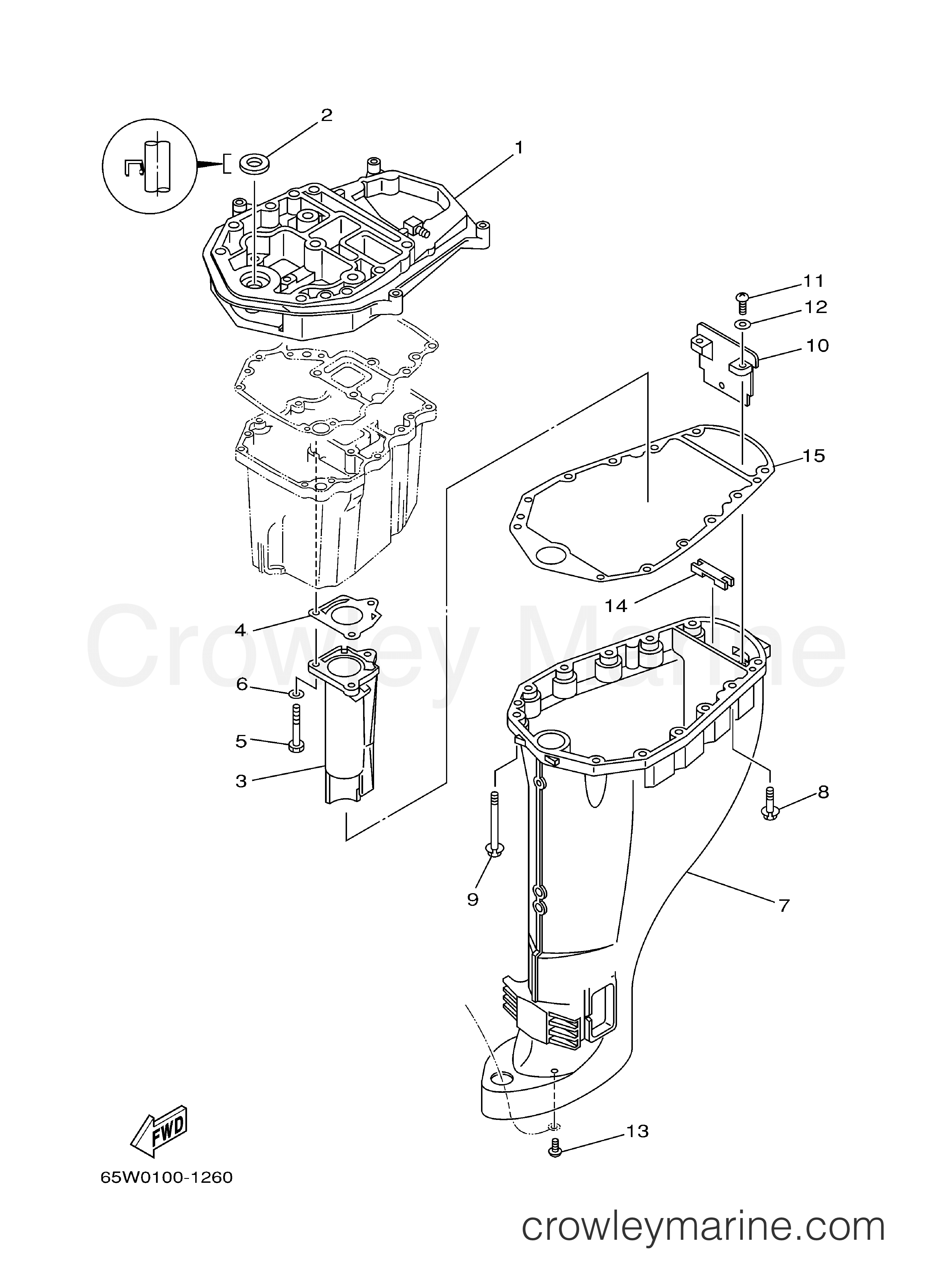 Yamaha Motors F25ELRZ - UPPER CASING
