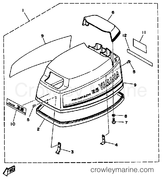 Yamaha Motors 25ESHP - TOP COWLING