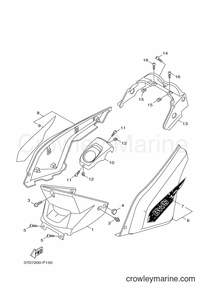 2015 Scooter YW125 - YW125 (37D7) [010] - SIDE COVER