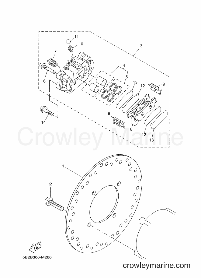 2013 Scooter VP250 - VP250 (5B2B) [010] - REAR BRAKE CALIPER