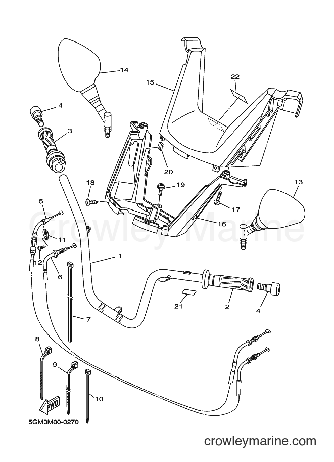 Yamaha Motors YP250 (5GM3) [040] - STEERING HANDLE & CABLE