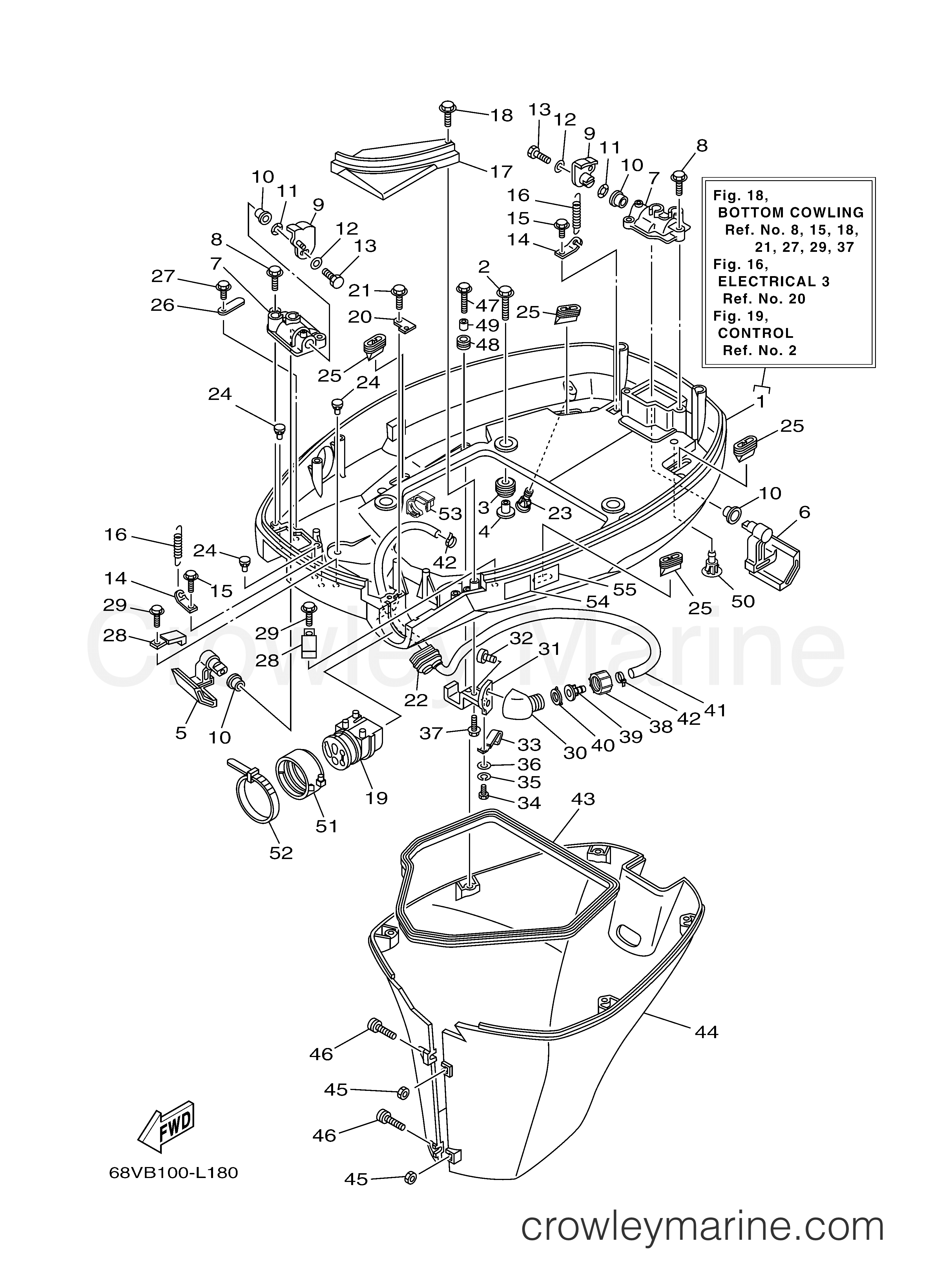 Yamaha Motors LF115XA - BOTTOM COWLING